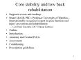 Core stability and low back rehabilitation PowerPoint PPT Presentation