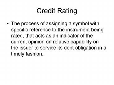 Credit Rating