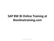 SAP Bi online training with Placement Assurance