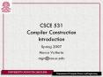 CSCE 531 Compiler Construction Introduction PowerPoint PPT Presentation