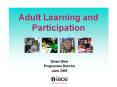 Adult Learning and Participation PowerPoint PPT Presentation