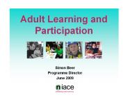 Adult Learning and Participation