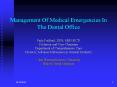 Management Of Medical Emergencies In The Dental Office PowerPoint PPT Presentation