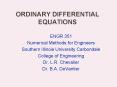 ORDINARY DIFFERENTIAL EQUATIONS PowerPoint PPT Presentation
