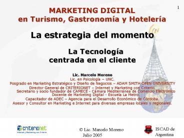 MARKETING DIGITAL en Turismo, Gastronom
