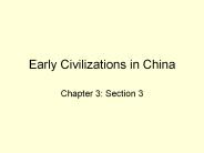 Early Civilizations in China