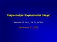 Single-Subject Experimental Design PowerPoint PPT Presentation