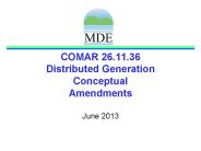 COMAR 26.11.36 Distributed Generation Conceptual Amendments