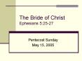 The Bride of Christ Ephesians 5:25-27 PowerPoint PPT Presentation