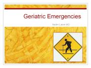 Geriatric Emergencies