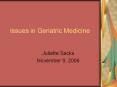 Issues in Geriatric Medicine PowerPoint PPT Presentation