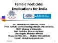 Female Foeticide: PowerPoint PPT Presentation