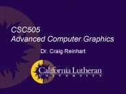 CSC505 Advanced Computer Graphics