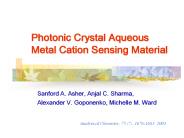 Photonic Crystal Aqueous Metal Cation Sensing Material