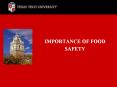 IMPORTANCE OF FOOD SAFETY PowerPoint PPT Presentation
