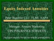 Equity Indexed Annuities