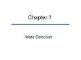 Mate Selection PowerPoint PPT Presentation