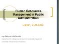 Human Resources Management in Public Administration PowerPoint PPT Presentation