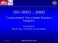 ISO 9000:2000 Auditor Update Training PowerPoint PPT Presentation