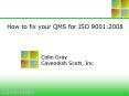 How to fix your QMS for ISO 9001:2008 PowerPoint PPT Presentation
