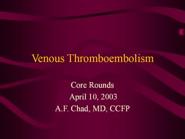 Venous Thromboembolism