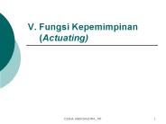 V. Fungsi Kepemimpinan (Actuating)