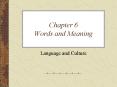 Chapter 6 Words and Meaning PowerPoint PPT Presentation