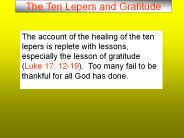 The Ten Lepers and Gratitude