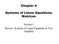 Chapter 4 Systems of Linear Equations; Matrices PowerPoint PPT Presentation