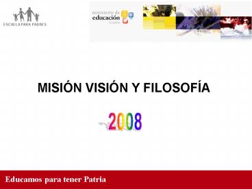 MINISTERIO DE EDUCACION Y CULTURA     PROGRAMA NACIONAL 