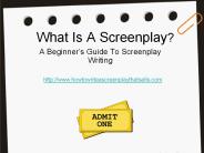 How To Write A Screenplay