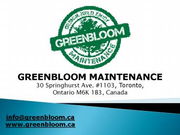 TORONTO'S LAWN MAINTENANCE SERVICES