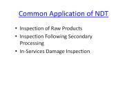 NDT Inspection & Applications
