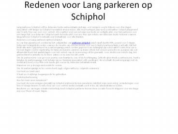 lang parkeren schiphol