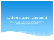 Leki generyczne - zamienniki
