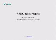 7 SEO tests results