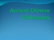 Ancient Chinese Philosophy