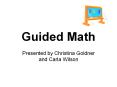 Guided Math PowerPoint PPT Presentation