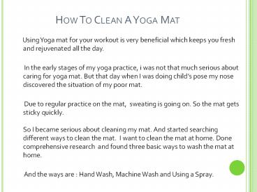 How To Clean A Yoga Mat