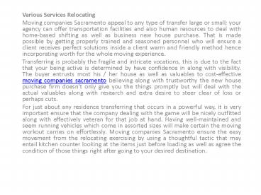 moving company in sacramento