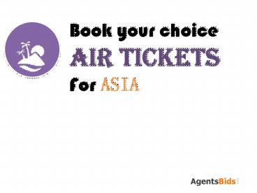 Book Air Ticket for Asia