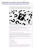 5 questions you need to ask your SEO team PowerPoint PPT Presentation