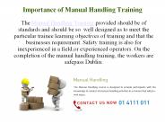 Importance of Manual Handling Training