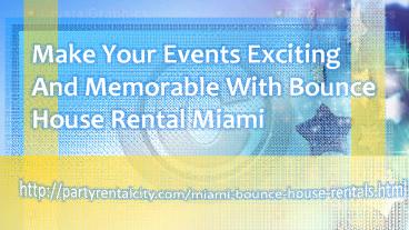 bounce house rental miami