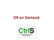 CtrlS Disaster Recovery on Demand