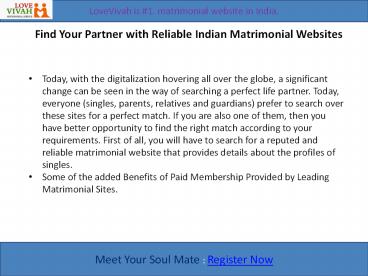 Find Your Partner with Reliable Indian Matrimonial Websites