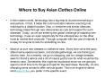 Where to Buy Asian Clothes Online
