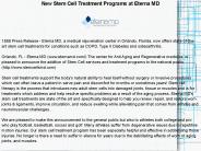 New Stem Cell Treatment Programs at Eterna MD