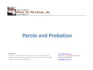 Parole and Probation