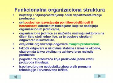 Funkcionalna organizaciona struktura